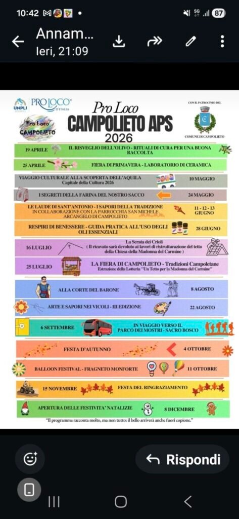 Programma eventi Proloco Campolieto